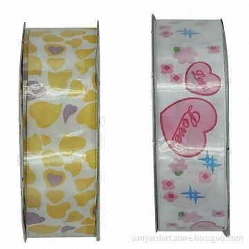 Satin ribbon spool, available in printed colors